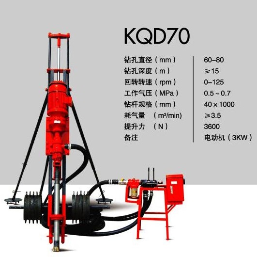 開山牌KQD70型支架(jià)式(shì)潛孔鑽機